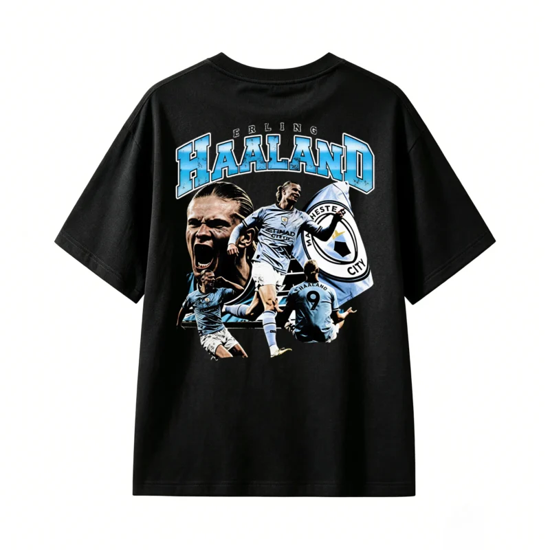 黑t Erling Haaland Manchester City Graphic T-Shirt