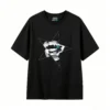 黑t Graphic Star Design Back Print T-Shirt