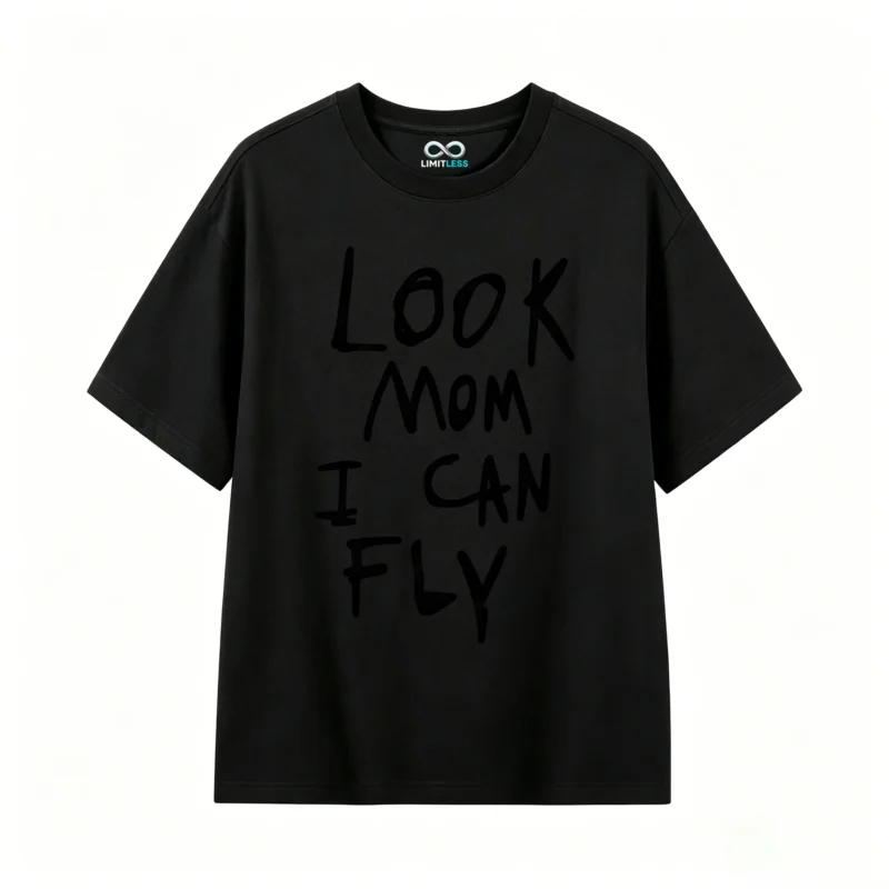 Look Mom I Can Fly Back Print T-Shirt