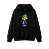 黑卫 Luigi Retro Pixel Art Graphic Hoodie