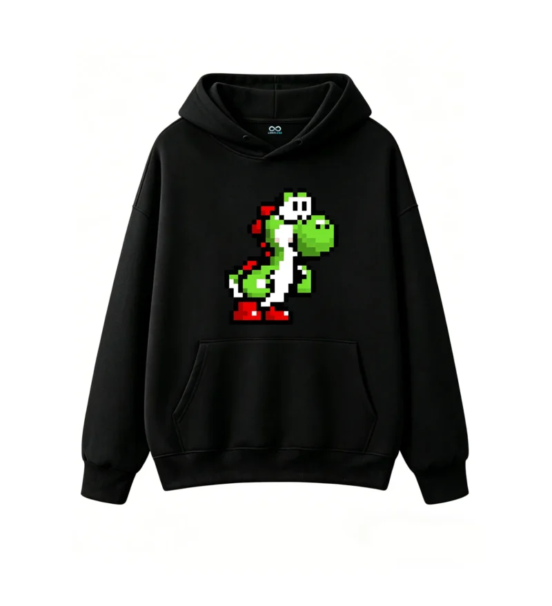 Retro Pixel Yoshi Graphic Hoodie