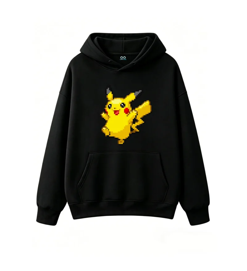 黑卫 Cute Pixel Pikachu Hoodie Sweatshirt