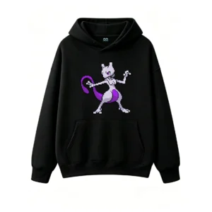 黑卫 Mewtwo Pixel Art Graphic Hoodie