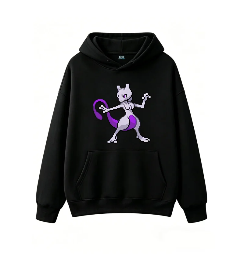 黑卫 Mewtwo Pixel Art Graphic Hoodie