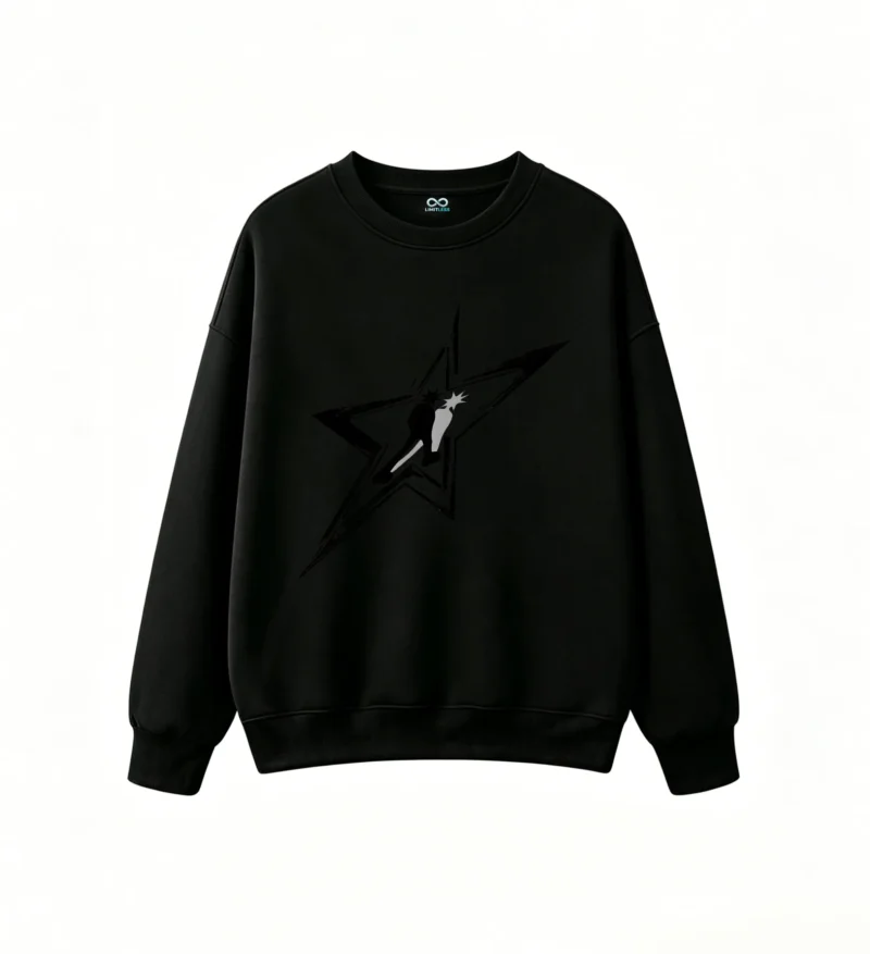 黑卫 Aesthetic Y2K Star Graphic Hoodie