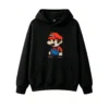 黑卫 Retro Pixel Mario Hoodie Classic Video Game Sweatshirt