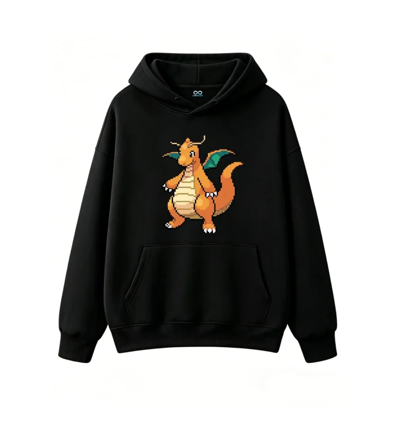 黑卫 Dragonite Pixel Art Graphic Hoodie