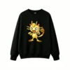 黑卫 Meowth Pixel Art Back Print Crew Neck Sweatshirt
