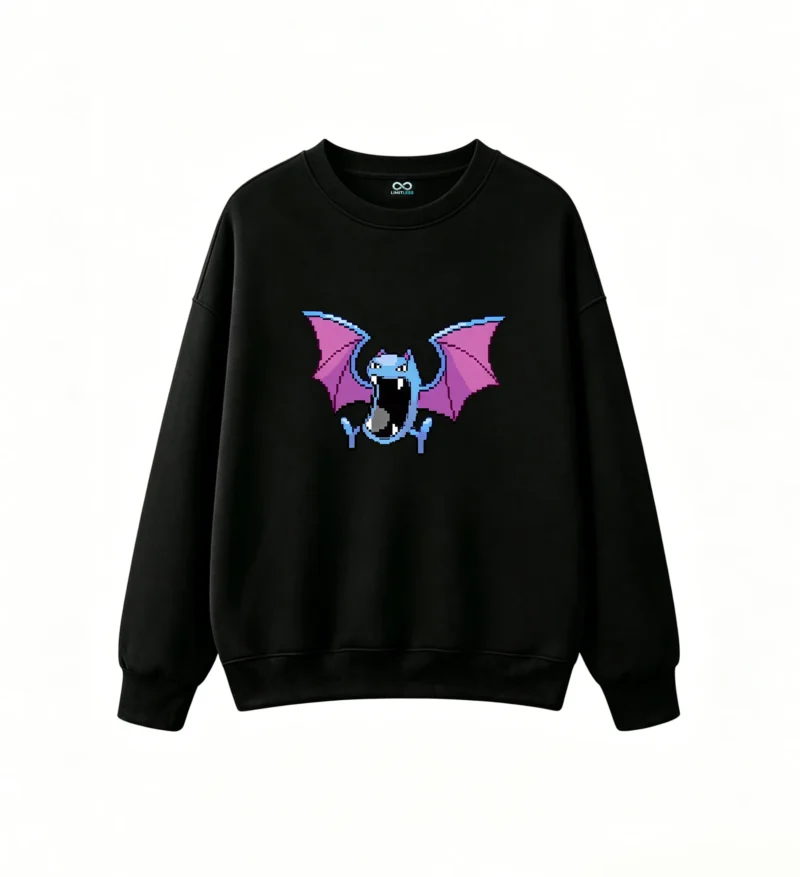 Pixel Art Bat Graphic Sweatshirt Back Print