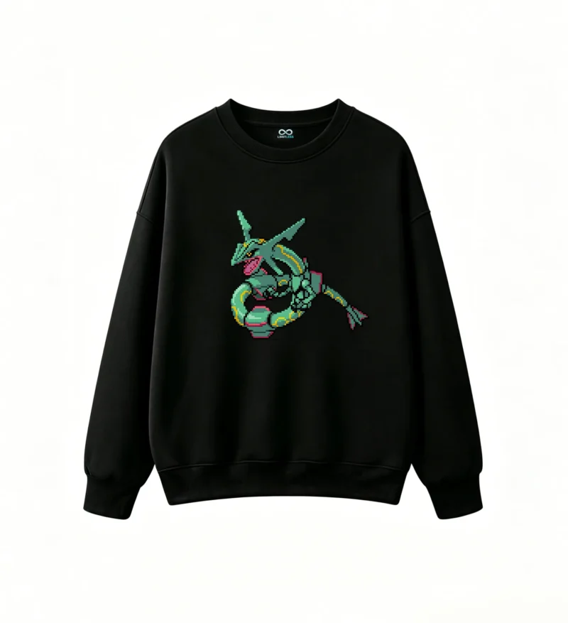 Rayquaza Pixel Art Hoodie Back Print