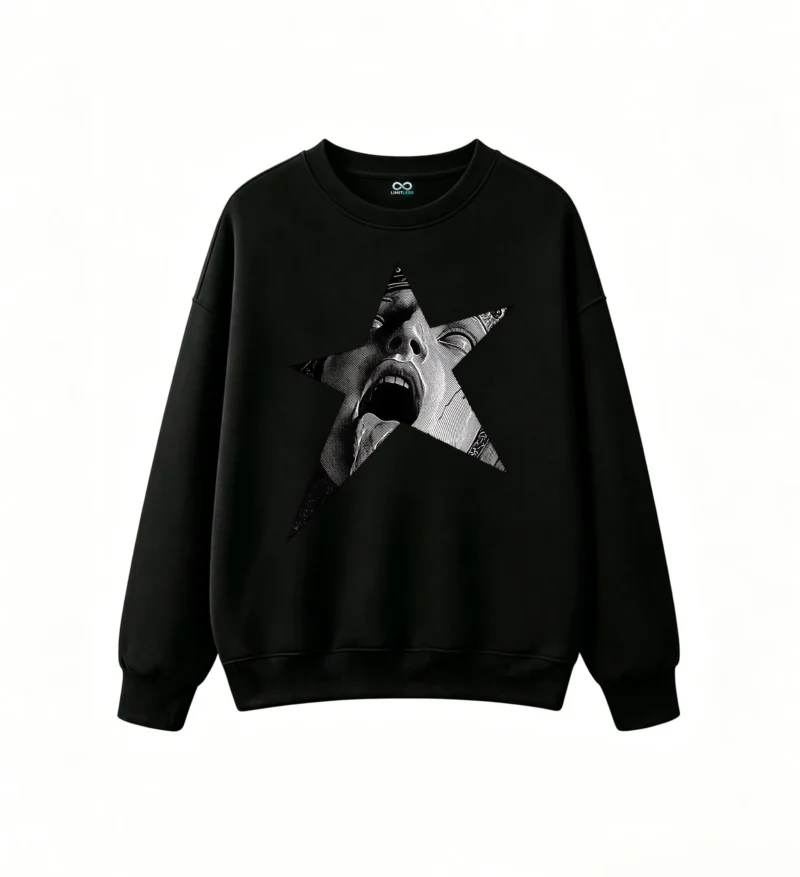 Gothic Star Face Graphic Hoodie