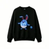 黑卫 Cute Pixel Blue Bunny Back Print Sweatshirt