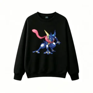 黑卫 Greninja Pixel Art Back Print Sweatshirt