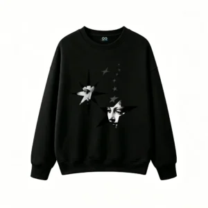 Vintage Celestial Starry Eyes Back Print Hoodie