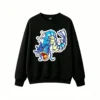黑卫 Vintage Pixel Art Water Dragon Back Print Crew Neck Sweatshirt