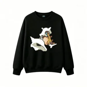 黑卫 Pixel Art Axolotl Back Print Sweatshirt