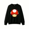 黑卫 Retro Pixel Mushroom Back Print Hoodie