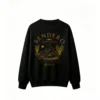 黑卫 Retro Graphic Print Crew Neck Sweatshirt for Men Women