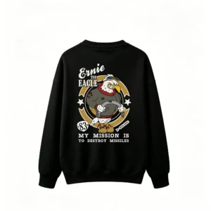 黑卫 Funny Back Print Crew Neck Sweatshirt