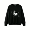 黑卫 Vintage Skeleton Hand Holding Rose Graphic Sweatshirt