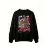 黑卫 Godzilla vs Nissan GT-R R35 1985 Retro Arcade Style Japanese Cityscape - Men's Crew Neck Sweatshirt with Dynamic Back Print