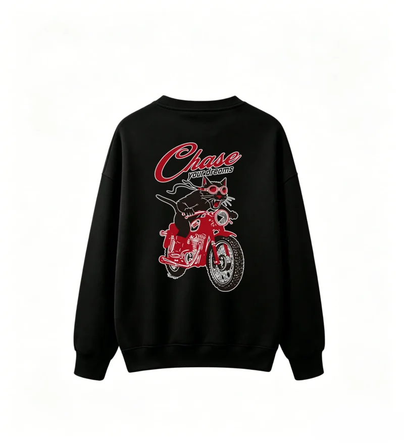黑卫 Back Print Crew Neck Sweatshirt