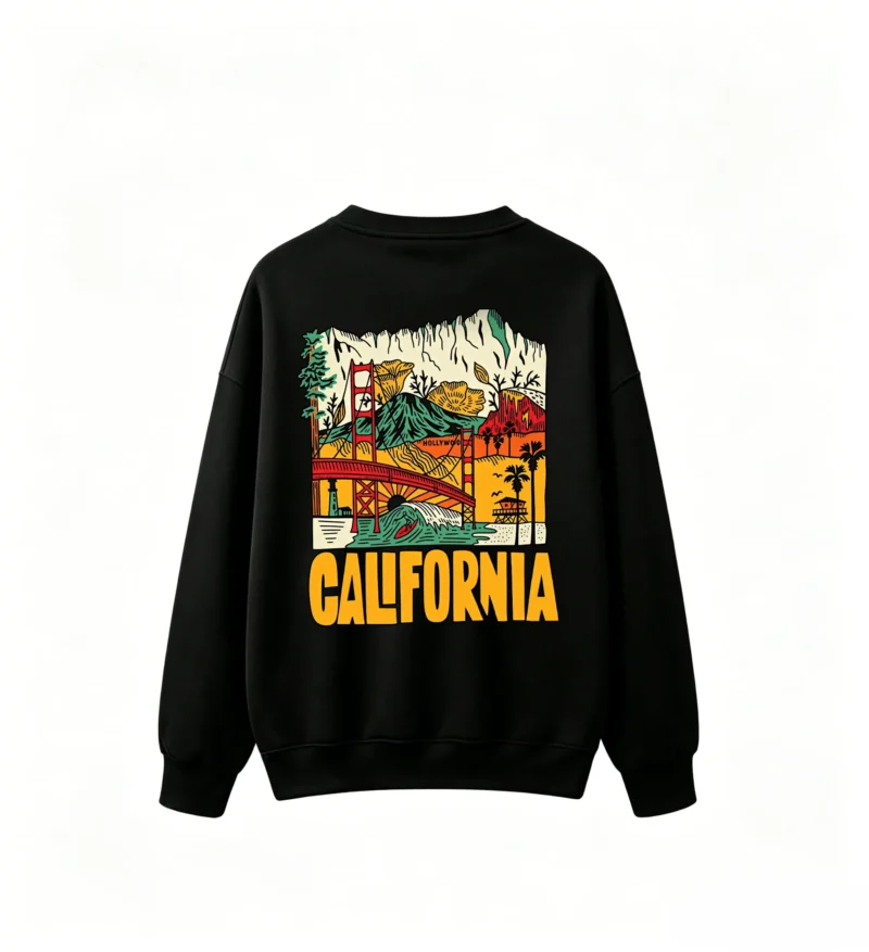 黑卫 Back Print Crew Neck Sweatshirt