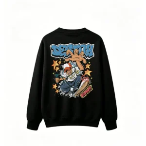 黑卫 Destiny Hip Hop Street Art Comic Style Graphic Hoodie