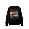黑卫 Retro Porsche 911 Pink Car Graphic Print Crew Neck Sweatshirt