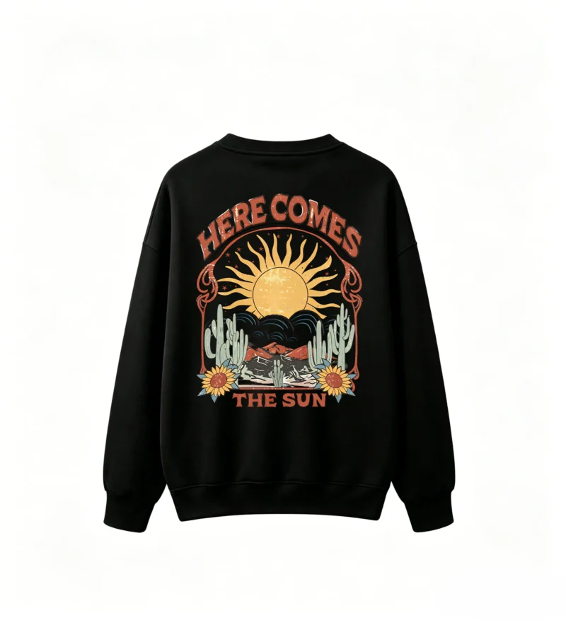 Here Comes The Sun Retro Vintage Desert Sunrise Graphic Tee