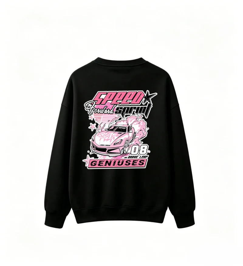Back Print Crew Neck Hoodie