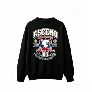Ascend Baseball League Eagle Head New Era 80 Flame Motif RISE ABOVE LEAD THE PACK - Men's Crew Neck Sweatshirt