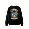 黑卫 Unbound Strength Wolf Graphic Sweatshirt - Men's Crew Neck Sweatshirt