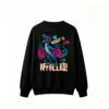MONGO IS APPALLED! Retro 80s Cartoon Blue Dinosaur Shock Horror Graphic Crew Neck Sweatshirt