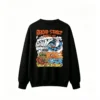 黑卫 Broad Street Coffee Co. Psychedelic Shark Surfing Animal Beach Crew Neck Sweatshirt