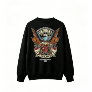 Eagles of Death Metal Atmosphere Skulls Heart Roses Graphic Sweatshirt - Heavy Metal Rock Band Tour Vintage Style Crew Neck Sweatshirt