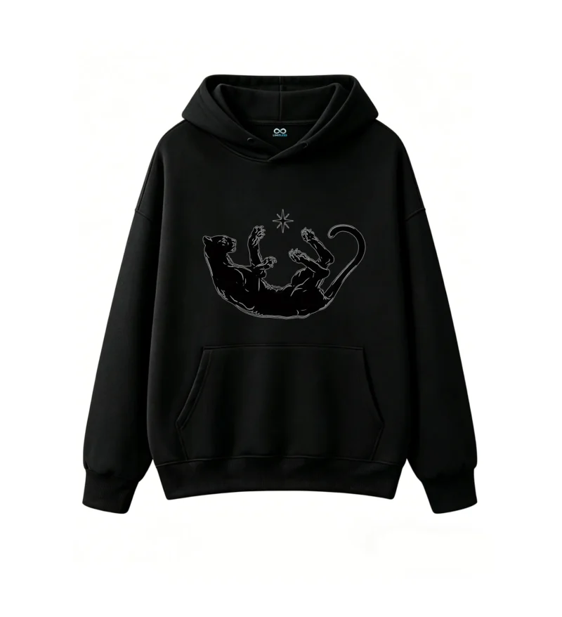 黑卫 Celestial Panther And Star Silhouette Hoodie