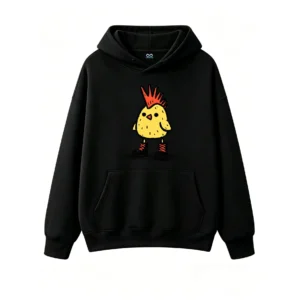 Cute Punk Rock Chick With Mohawk Hoodie
