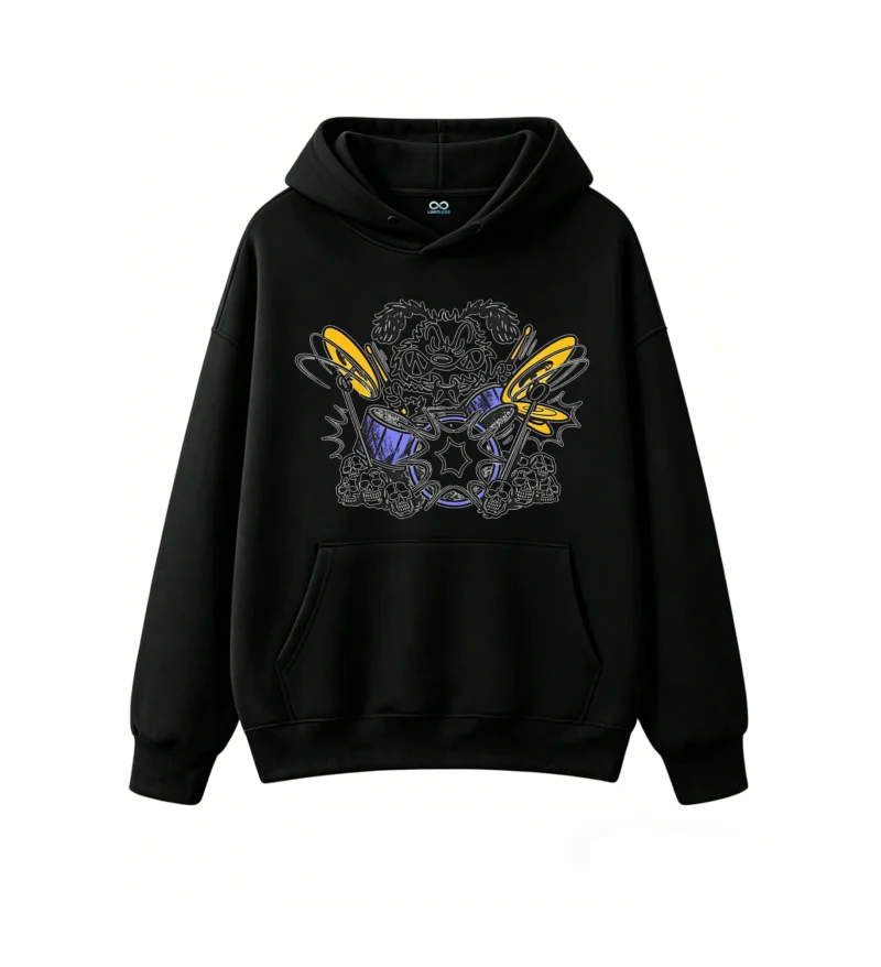 黑卫 Heavy Metal Drumming Monster Hoodie
