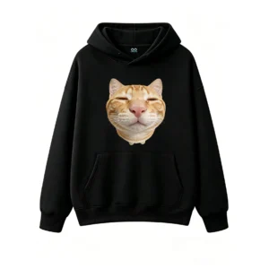 黑卫 Funny Smiling Ginger Cat Hoodie