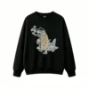 黑卫 Funny Fish In Trench Coat Smoking Cigar Back Print Sweatshirt