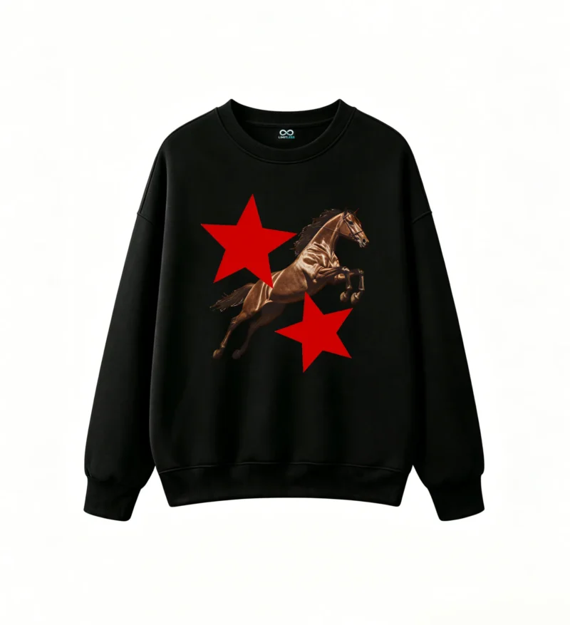 Horse Jumping Back Print Hoodie