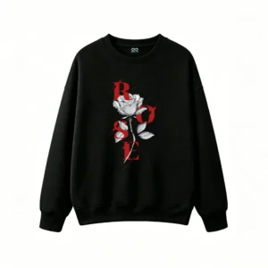 黑卫 Rose Graphic Print Hoodie Back Design