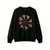 黑卫 Flaming Fire Circle Graphic Back Print Hoodie