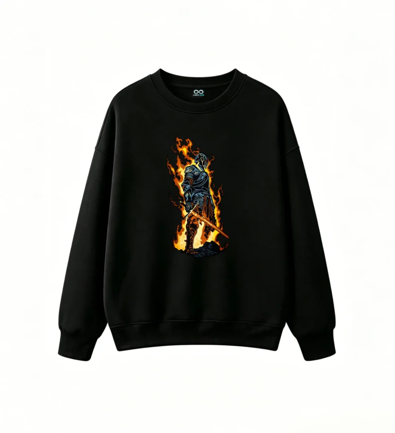 黑卫 Dark Souls Burning Knight Back Print Sweatshirt