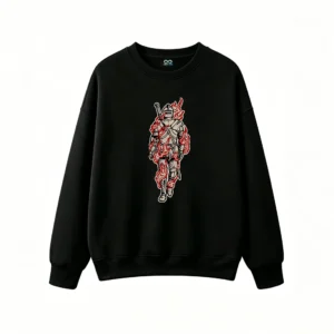 黑卫 Burning Knight Back Print Crewneck Sweatshirt