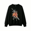 Flaming Sword Back Print Hoodie