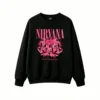 Nirvana Heart Shaped Box Pink Graphic Back Print Sweatshirt