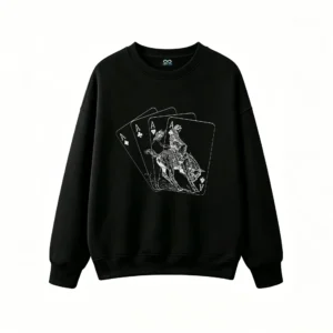 Ace Of Spades Cowboy Riding Horse Back Print Sweatshirt