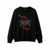 Gothic Red Crown Thorn Wings Graphic Hoodie